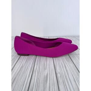 Corso Como Julia shoes women's 9 ballet flat pointed toe knit loafers fuchsia